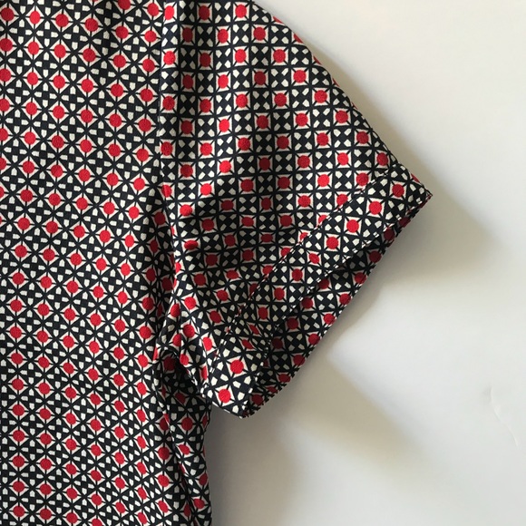 The Limited Red and Blue Blouse Split Neckline - Picture 3 of 7